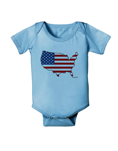 United States Cutout - American Flag Design Baby Romper Bodysuit by TooLoud-Baby Romper-TooLoud-Light-Blue-06-Months-Davson Sales