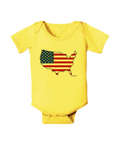 United States Cutout - American Flag Design Baby Romper Bodysuit by TooLoud-Baby Romper-TooLoud-Yellow-06-Months-Davson Sales