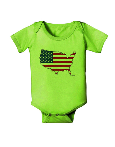 United States Cutout - American Flag Design Baby Romper Bodysuit by TooLoud-Baby Romper-TooLoud-Lime-Green-06-Months-Davson Sales