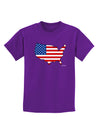 United States Cutout - American Flag Design Childrens Dark T-Shirt by TooLoud-Childrens T-Shirt-TooLoud-Purple-X-Small-Davson Sales