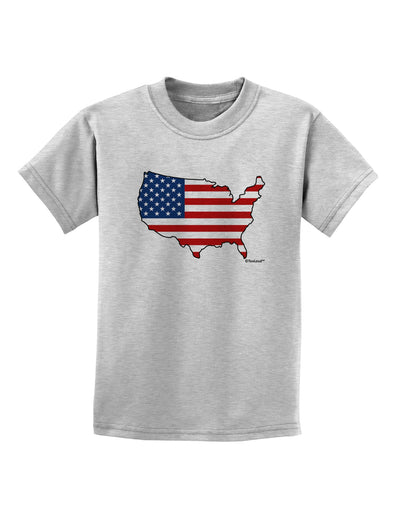 United States Cutout - American Flag Design Childrens T-Shirt by TooLoud-Childrens T-Shirt-TooLoud-AshGray-X-Small-Davson Sales