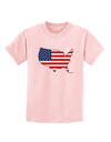 United States Cutout - American Flag Design Childrens T-Shirt by TooLoud-Childrens T-Shirt-TooLoud-PalePink-X-Small-Davson Sales