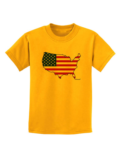 United States Cutout - American Flag Design Childrens T-Shirt by TooLoud-Childrens T-Shirt-TooLoud-Gold-X-Small-Davson Sales