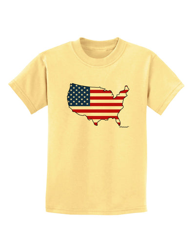 United States Cutout - American Flag Design Childrens T-Shirt by TooLoud-Childrens T-Shirt-TooLoud-Daffodil-Yellow-X-Small-Davson Sales