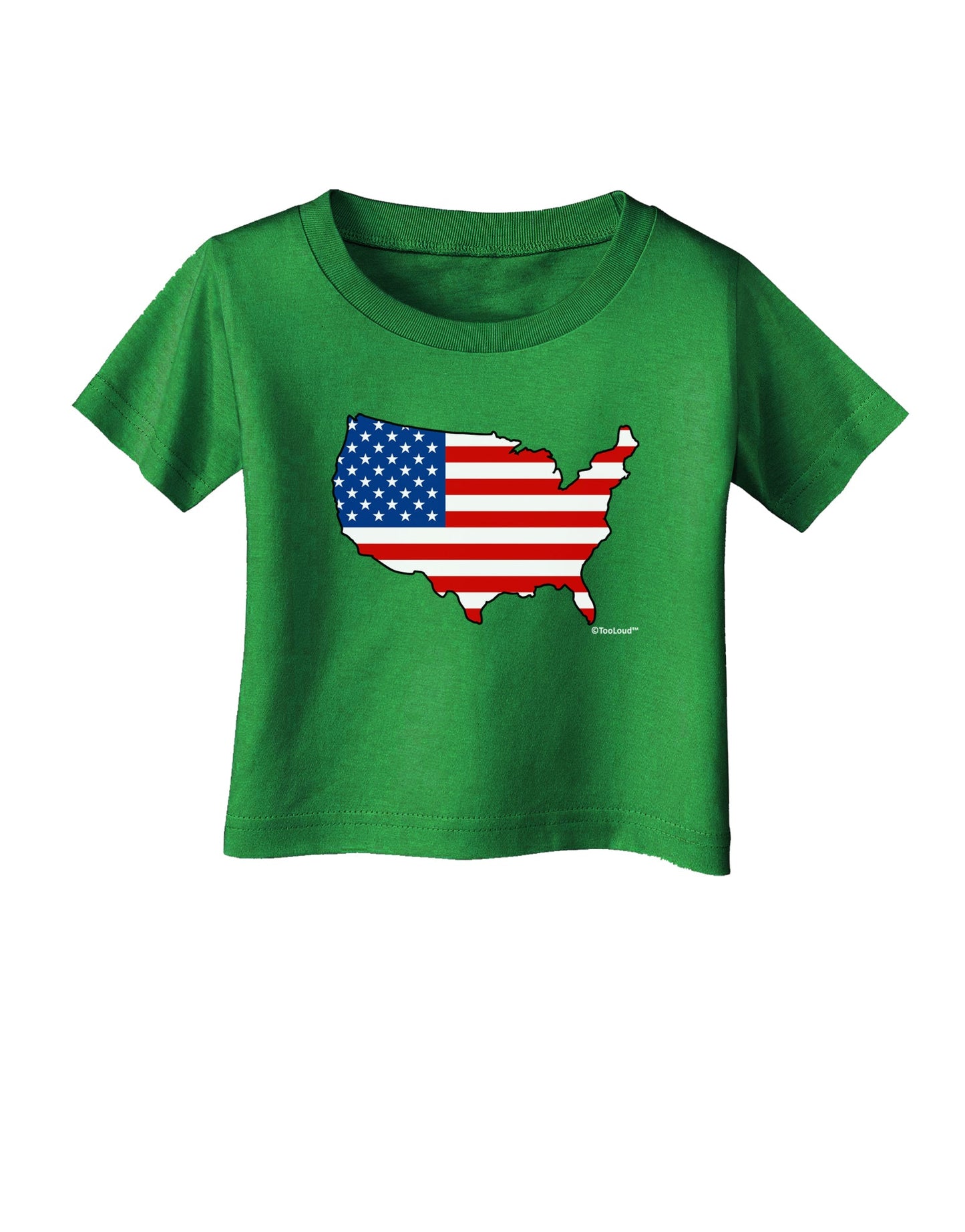 United States Cutout - American Flag Design Infant T-Shirt Dark by TooLoud-Infant T-Shirt-TooLoud-Clover-Green-06-Months-Davson Sales