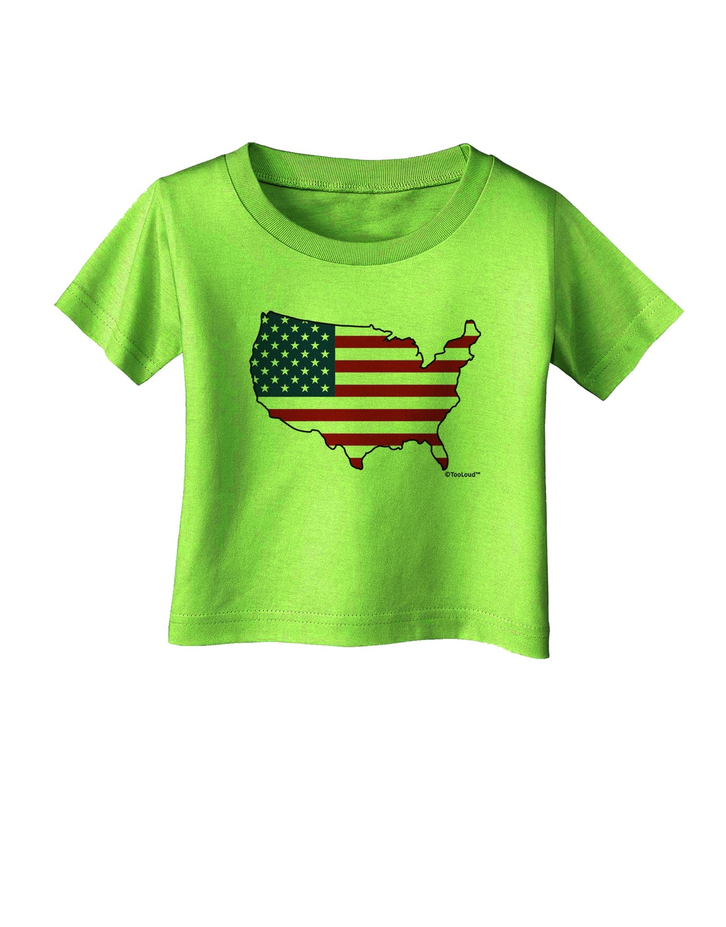 United States Cutout - American Flag Design Infant T-Shirt by TooLoud-Infant T-Shirt-TooLoud-Lime-Green-06-Months-Davson Sales