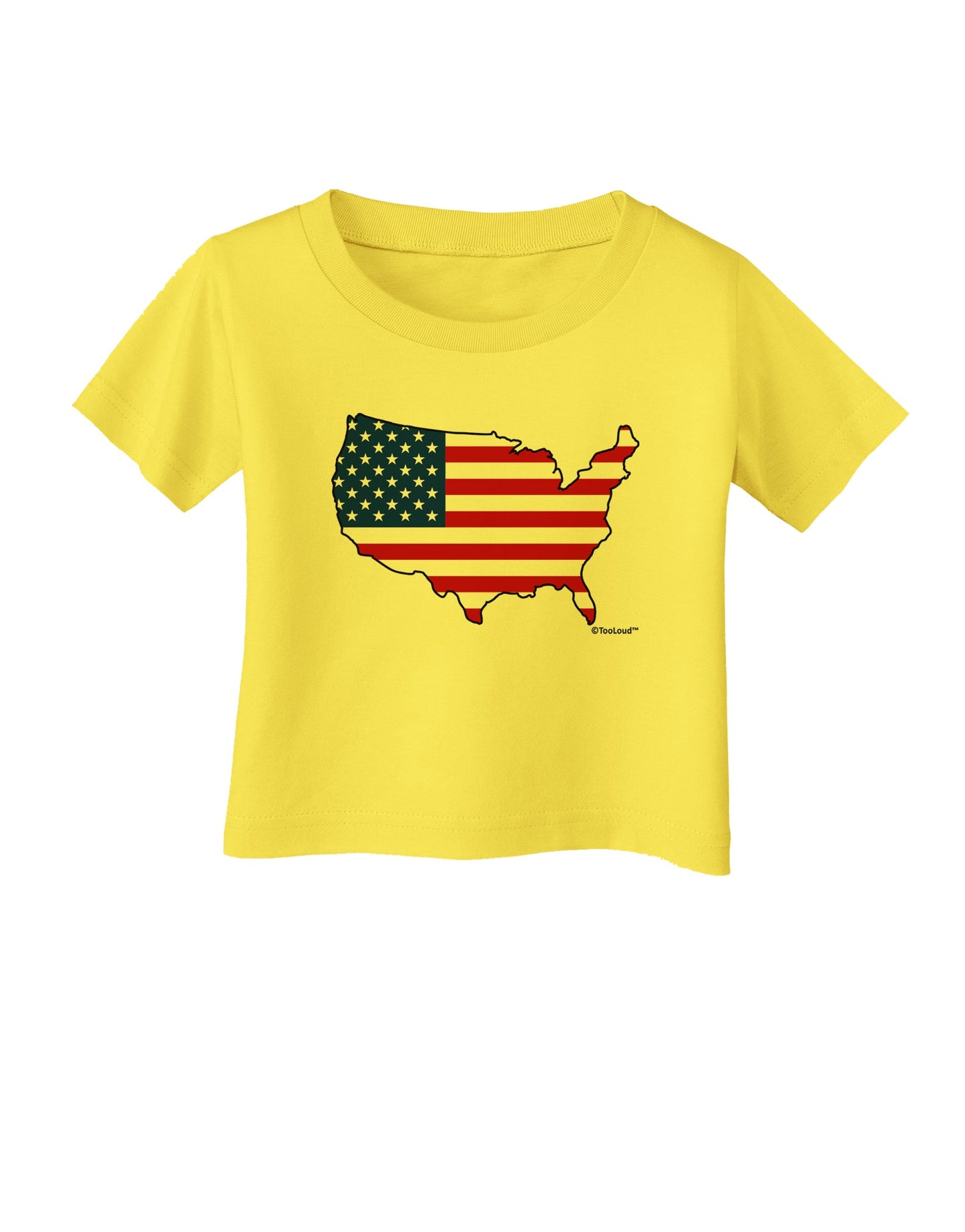 United States Cutout - American Flag Design Infant T-Shirt by TooLoud-Infant T-Shirt-TooLoud-Yellow-06-Months-Davson Sales