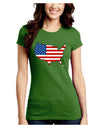 United States Cutout - American Flag Design Juniors Crew Dark T-Shirt by TooLoud-T-Shirts Juniors Tops-TooLoud-Kiwi-Green-Juniors Fitted X-Small-Davson Sales