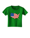 United States Cutout - American Flag Design Toddler T-Shirt Dark by TooLoud-Toddler T-Shirt-TooLoud-Clover-Green-2T-Davson Sales