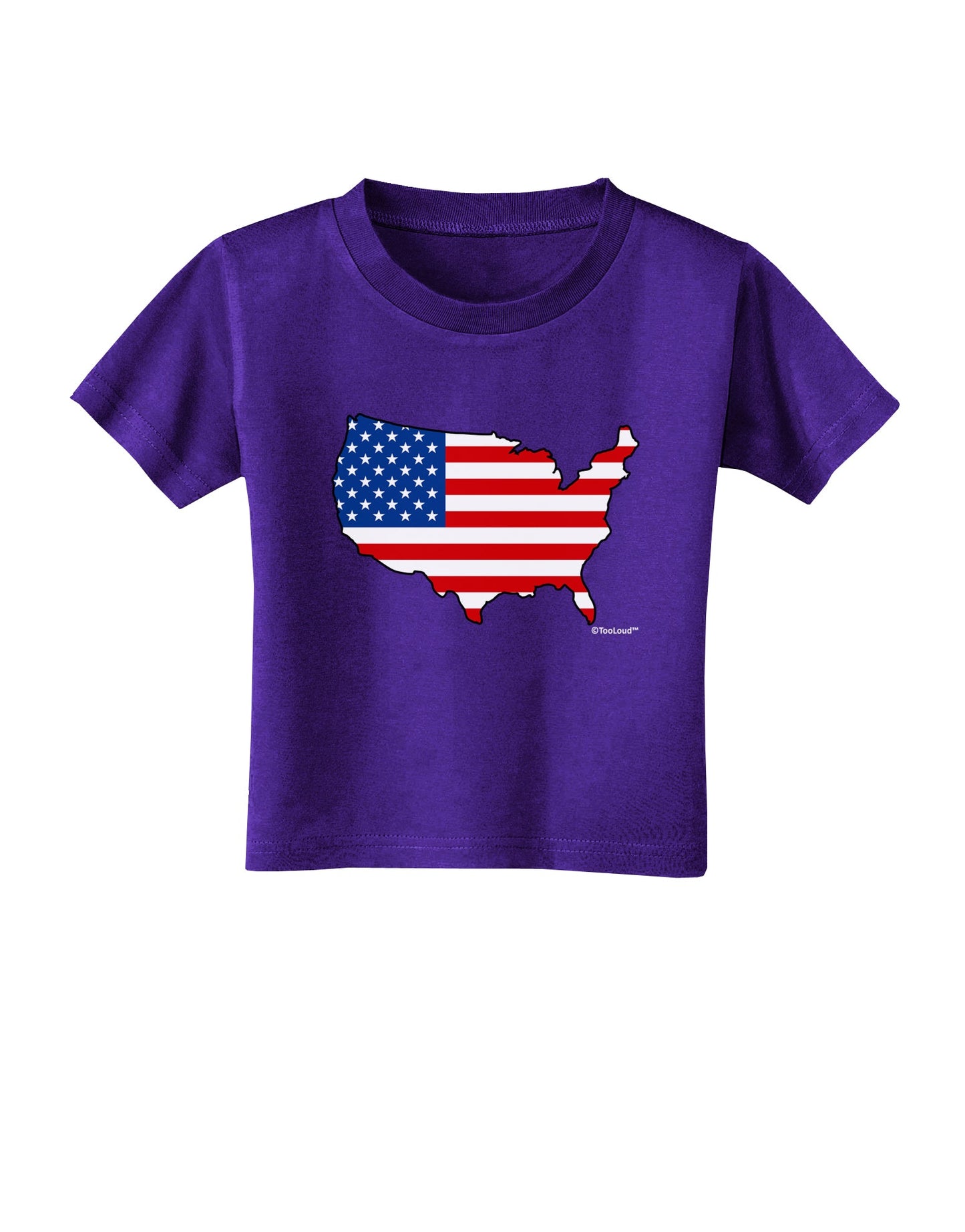 United States Cutout - American Flag Design Toddler T-Shirt Dark by TooLoud-Toddler T-Shirt-TooLoud-Purple-2T-Davson Sales