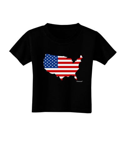 United States Cutout - American Flag Design Toddler T-Shirt Dark by TooLoud-Toddler T-Shirt-TooLoud-Black-2T-Davson Sales