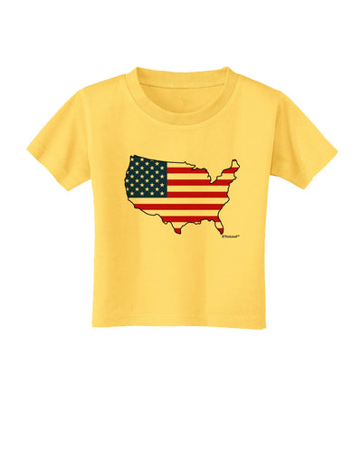 United States Cutout - American Flag Design Toddler T-Shirt by TooLoud-Toddler T-Shirt-TooLoud-Yellow-2T-Davson Sales