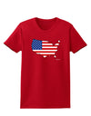 United States Cutout - American Flag Design Womens Dark T-Shirt by TooLoud-Womens T-Shirt-TooLoud-Red-X-Small-Davson Sales