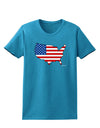 United States Cutout - American Flag Design Womens Dark T-Shirt by TooLoud-Womens T-Shirt-TooLoud-Turquoise-X-Small-Davson Sales