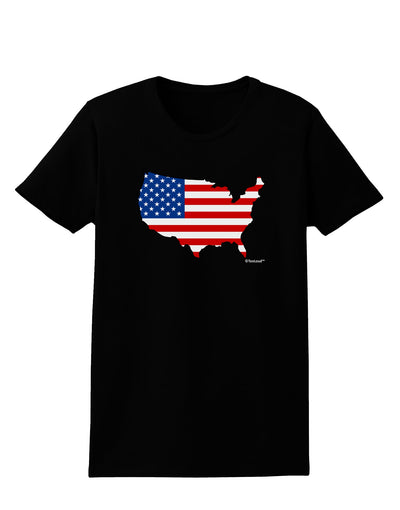 United States Cutout - American Flag Design Womens Dark T-Shirt by TooLoud-Womens T-Shirt-TooLoud-Black-X-Small-Davson Sales