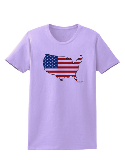 United States Cutout - American Flag Design Womens T-Shirt by TooLoud-Womens T-Shirt-TooLoud-Lavender-X-Small-Davson Sales