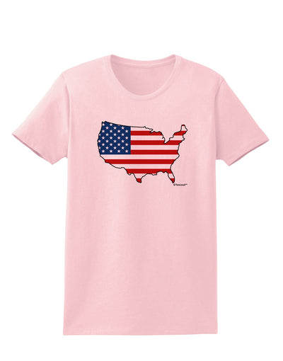 United States Cutout - American Flag Design Womens T-Shirt by TooLoud-Womens T-Shirt-TooLoud-PalePink-X-Small-Davson Sales