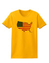 United States Cutout - American Flag Design Womens T-Shirt by TooLoud-Womens T-Shirt-TooLoud-Gold-X-Small-Davson Sales