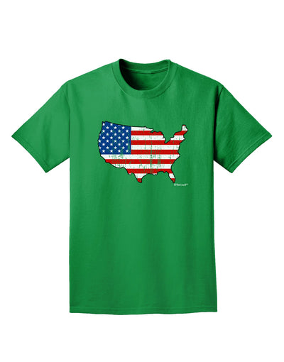 United States Cutout - American Flag Distressed Adult Dark T-Shirt by TooLoud-Mens T-Shirt-TooLoud-Kelly-Green-Small-Davson Sales