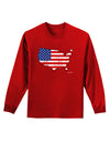 United States Cutout - American Flag Distressed Adult Long Sleeve Dark T-Shirt by TooLoud-TooLoud-Red-Small-Davson Sales