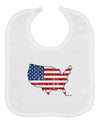 United States Cutout - American Flag Distressed Baby Bib by TooLoud