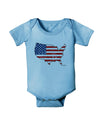 United States Cutout - American Flag Distressed Baby Romper Bodysuit by TooLoud-Baby Romper-TooLoud-Light-Blue-06-Months-Davson Sales