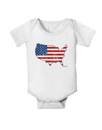 United States Cutout - American Flag Distressed Baby Romper Bodysuit by TooLoud-Baby Romper-TooLoud-White-06-Months-Davson Sales