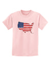 United States Cutout - American Flag Distressed Childrens T-Shirt by TooLoud-Childrens T-Shirt-TooLoud-PalePink-X-Small-Davson Sales