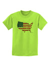 United States Cutout - American Flag Distressed Childrens T-Shirt by TooLoud-Childrens T-Shirt-TooLoud-Lime-Green-X-Small-Davson Sales