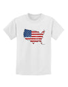 United States Cutout - American Flag Distressed Childrens T-Shirt by TooLoud-Childrens T-Shirt-TooLoud-White-X-Small-Davson Sales