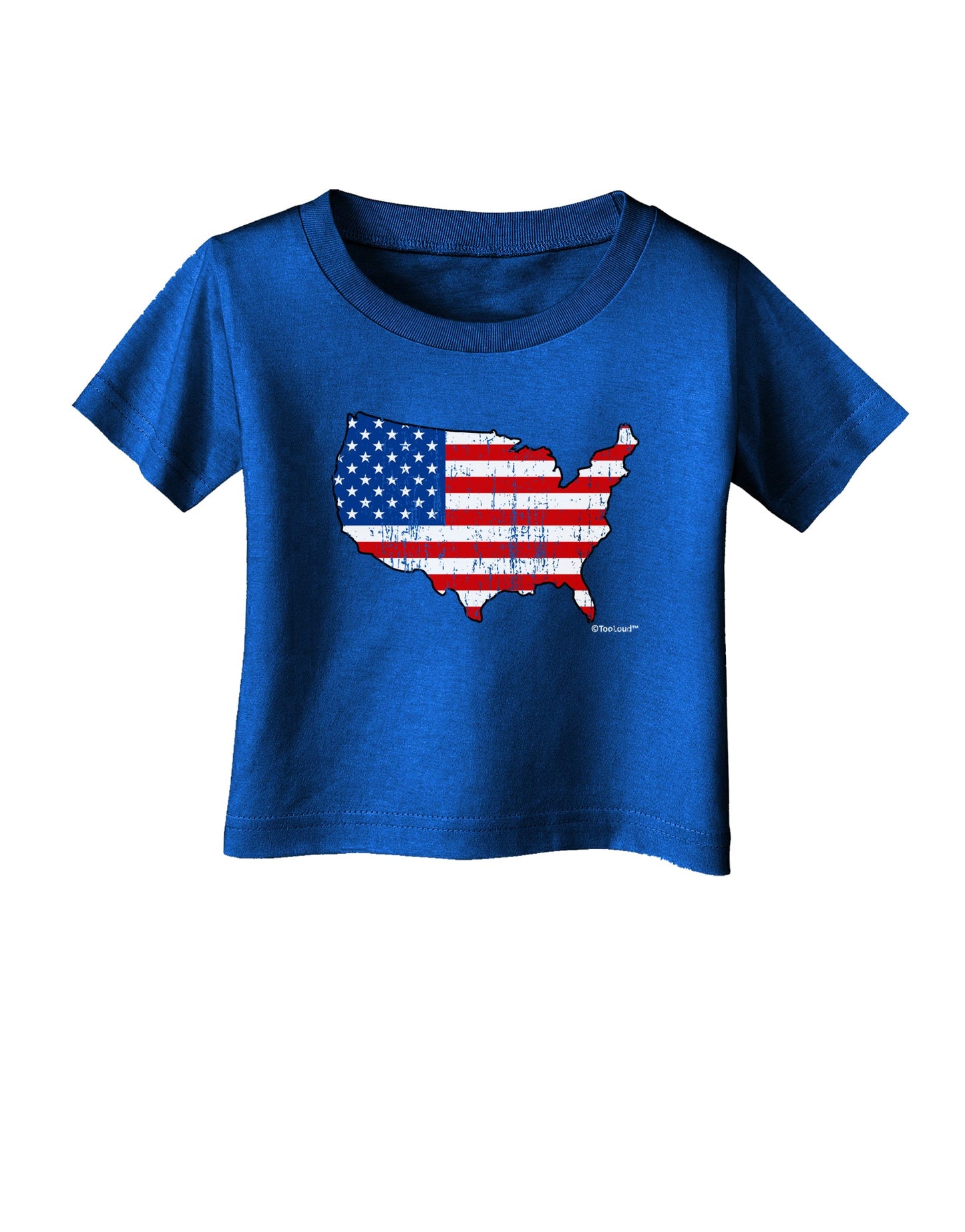 United States Cutout - American Flag Distressed Infant T-Shirt Dark by TooLoud-Infant T-Shirt-TooLoud-Royal-Blue-06-Months-Davson Sales