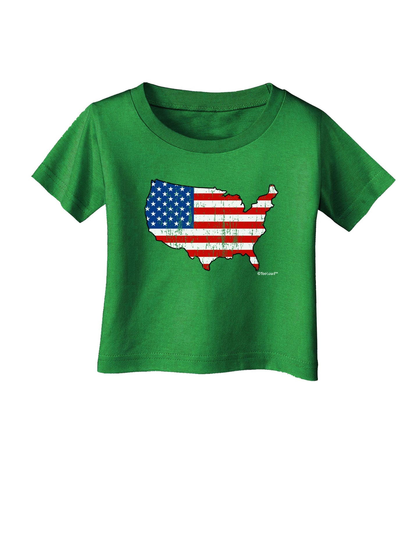 United States Cutout - American Flag Distressed Infant T-Shirt Dark by TooLoud-Infant T-Shirt-TooLoud-Clover-Green-06-Months-Davson Sales
