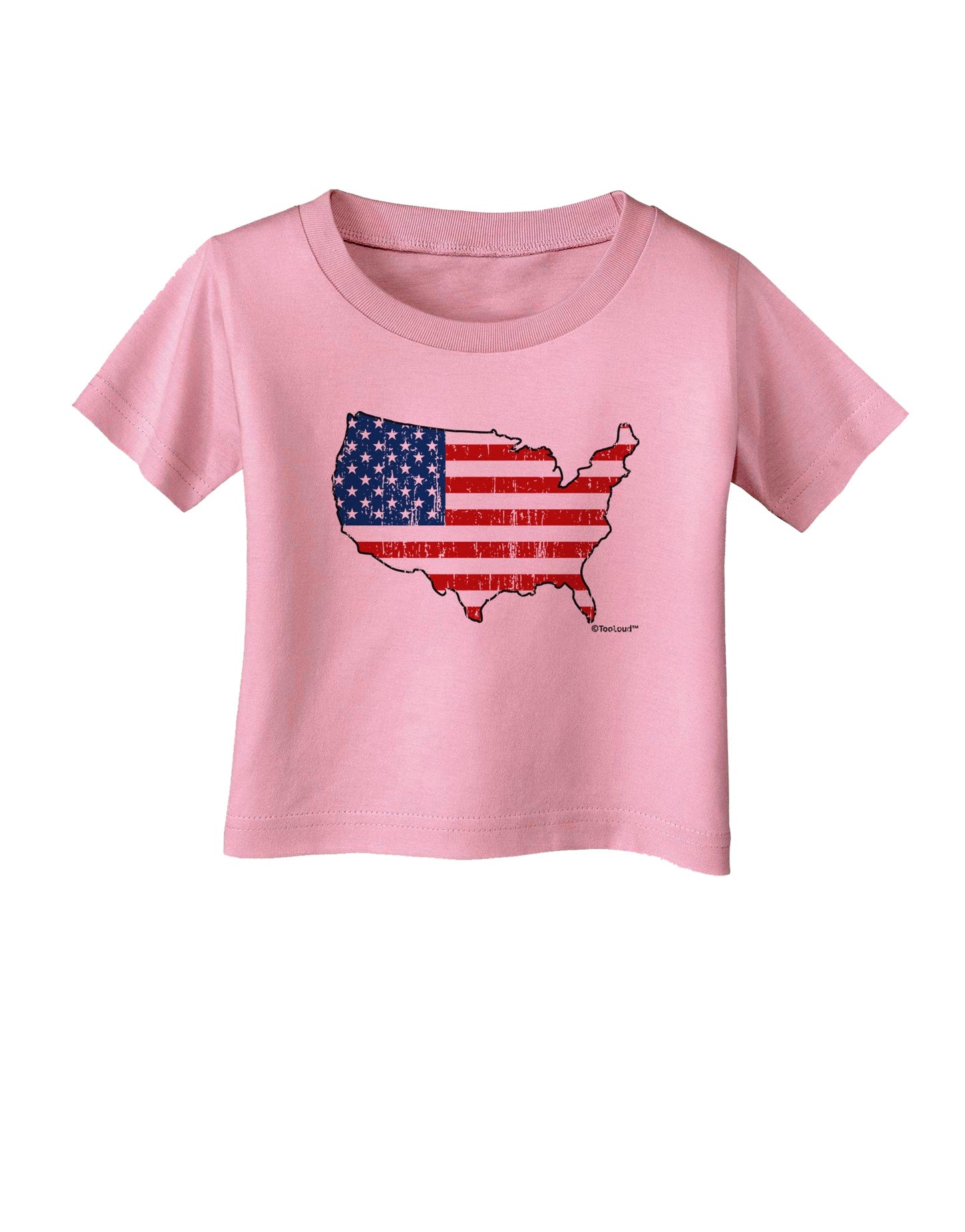 United States Cutout - American Flag Distressed Infant T-Shirt by TooLoud-Infant T-Shirt-TooLoud-Candy-Pink-06-Months-Davson Sales
