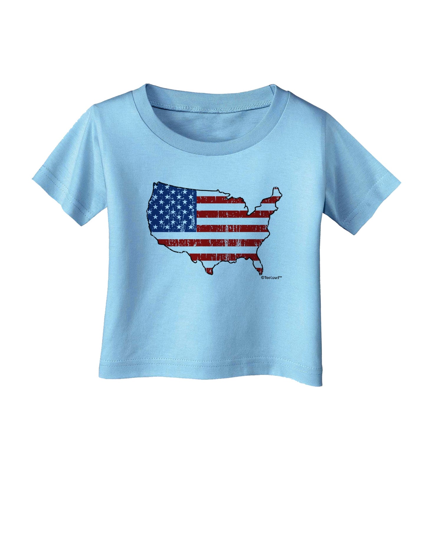 United States Cutout - American Flag Distressed Infant T-Shirt by TooLoud-Infant T-Shirt-TooLoud-Aquatic-Blue-06-Months-Davson Sales