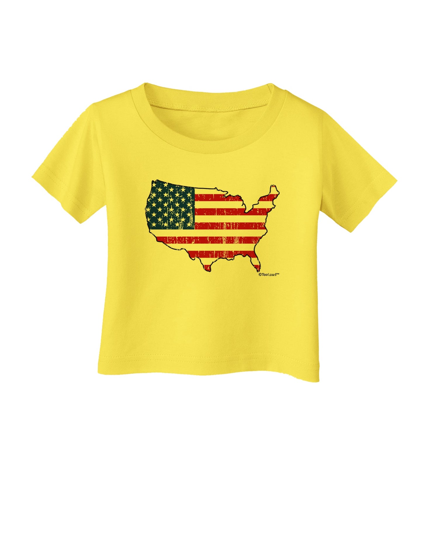 United States Cutout - American Flag Distressed Infant T-Shirt by TooLoud-Infant T-Shirt-TooLoud-Yellow-06-Months-Davson Sales