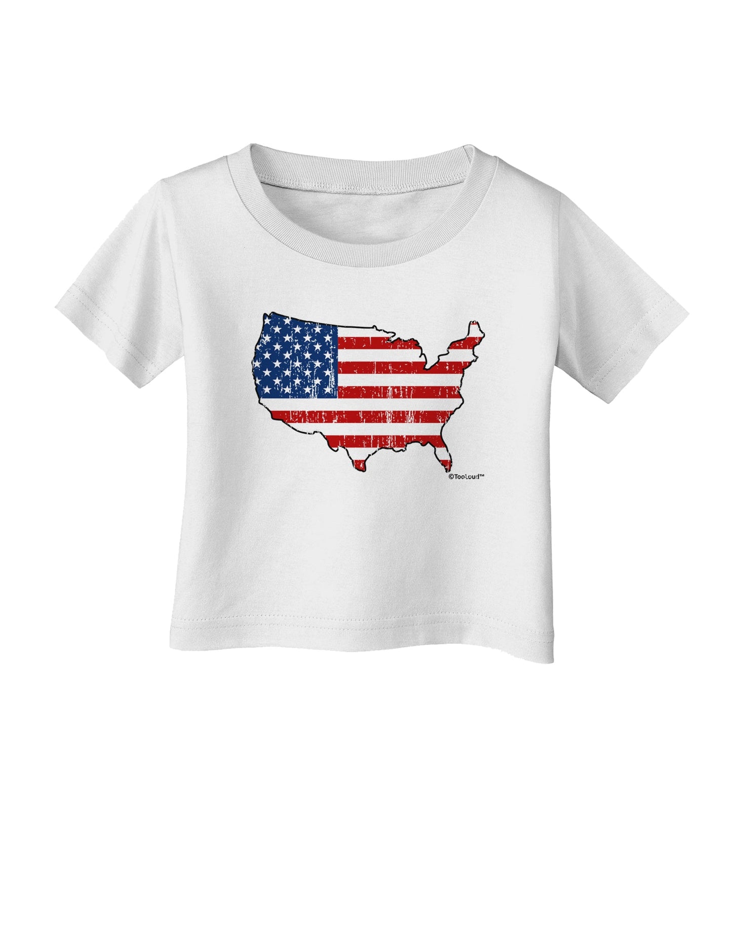 United States Cutout - American Flag Distressed Infant T-Shirt by TooLoud-Infant T-Shirt-TooLoud-White-06-Months-Davson Sales