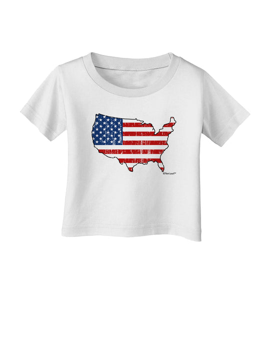 United States Cutout - American Flag Distressed Infant T-Shirt by TooLoud-Infant T-Shirt-TooLoud-White-06-Months-Davson Sales