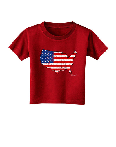 United States Cutout - American Flag Distressed Toddler T-Shirt Dark by TooLoud-Toddler T-Shirt-TooLoud-Red-2T-Davson Sales