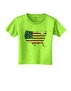 United States Cutout - American Flag Distressed Toddler T-Shirt by TooLoud-Toddler T-Shirt-TooLoud-Lime-Green-2T-Davson Sales