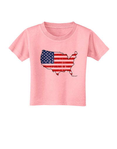 United States Cutout - American Flag Distressed Toddler T-Shirt by TooLoud-Toddler T-Shirt-TooLoud-Candy-Pink-2T-Davson Sales