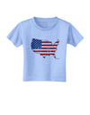 United States Cutout - American Flag Distressed Toddler T-Shirt by TooLoud-Toddler T-Shirt-TooLoud-Aquatic-Blue-2T-Davson Sales