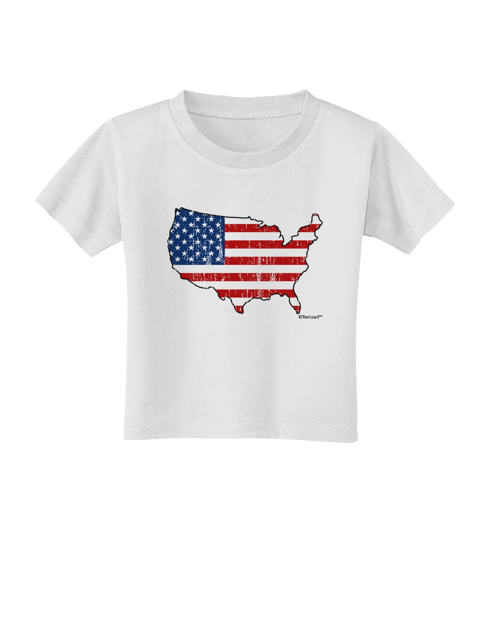 United States Cutout - American Flag Distressed Toddler T-Shirt by TooLoud-Toddler T-Shirt-TooLoud-White-2T-Davson Sales