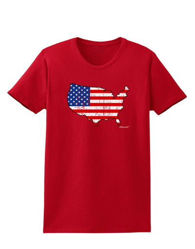 United States Cutout - American Flag Distressed Womens Dark T-Shirt by TooLoud-Womens T-Shirt-TooLoud-Red-X-Small-Davson Sales