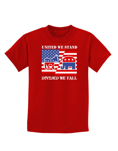 United We Stand Divided We Fall Childrens Dark T-Shirt-Childrens T-Shirt-TooLoud-Red-X-Small-Davson Sales