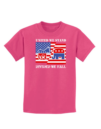 United We Stand Divided We Fall Childrens Dark T-Shirt-Childrens T-Shirt-TooLoud-Sangria-X-Small-Davson Sales