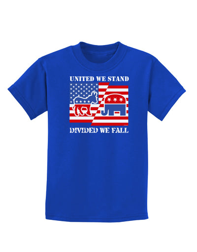 United We Stand Divided We Fall Childrens Dark T-Shirt-Childrens T-Shirt-TooLoud-Royal-Blue-X-Small-Davson Sales