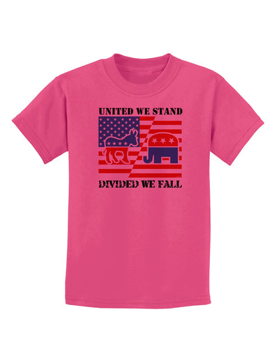 United We Stand Divided We Fall Childrens T-Shirt-Childrens T-Shirt-TooLoud-Sangria-X-Small-Davson Sales