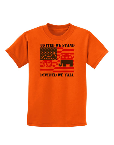 United We Stand Divided We Fall Childrens T-Shirt-Childrens T-Shirt-TooLoud-Orange-X-Small-Davson Sales