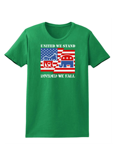 United We Stand Divided We Fall Womens Dark T-Shirt-TooLoud-Kelly-Green-X-Small-Davson Sales