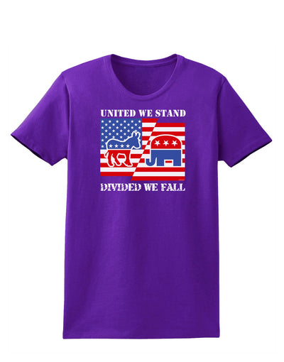 United We Stand Divided We Fall Womens Dark T-Shirt-TooLoud-Purple-X-Small-Davson Sales